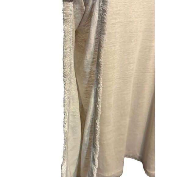 J. Jill M/L Poncho Style Sweater Airy Lagenlook Top 100% Linen Beige - Picture 5 of 8